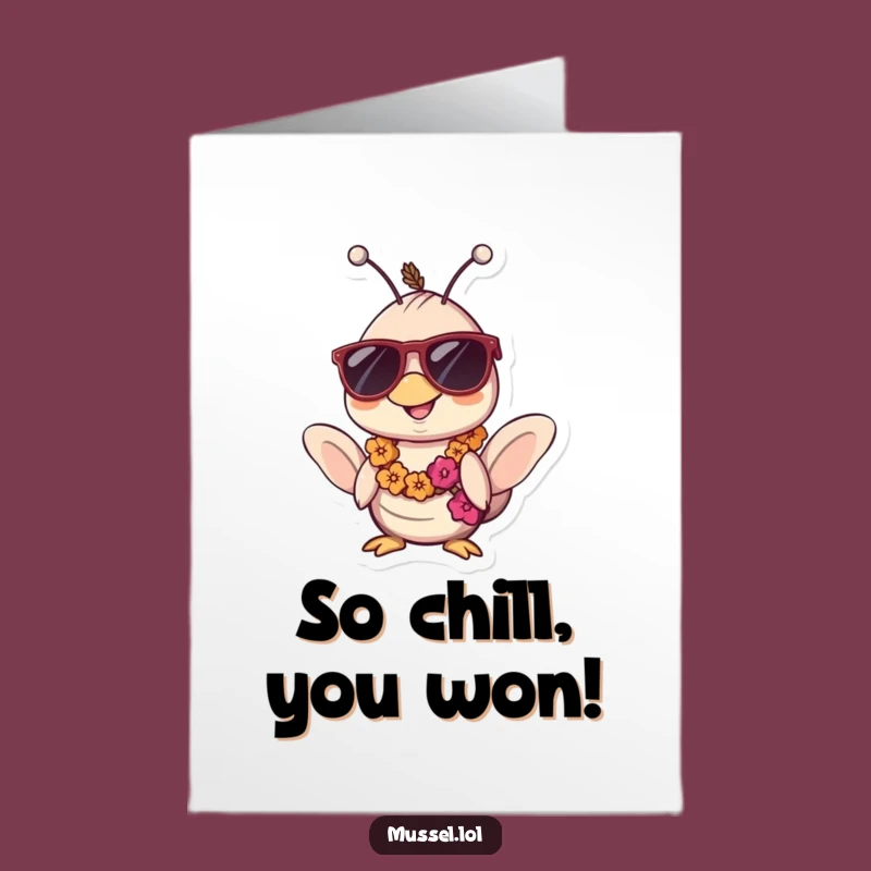 Free Printable Relaxed Mussel Congrats Card: Lei Vibes Downloadable