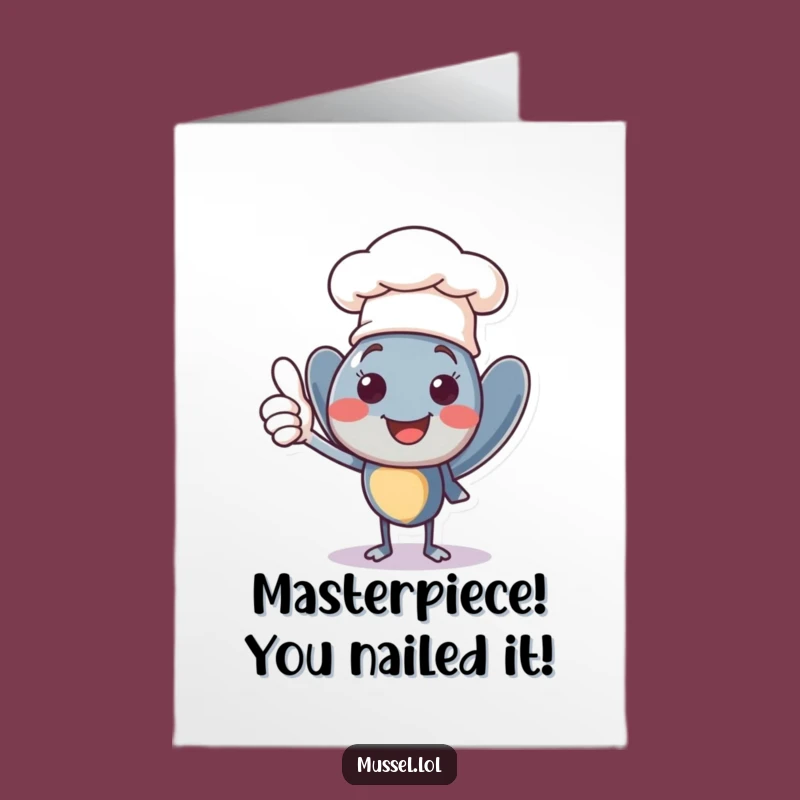 Chef Hat Free Printable Congrats Card: Mussel Chef Endorsement Downloadable Gift