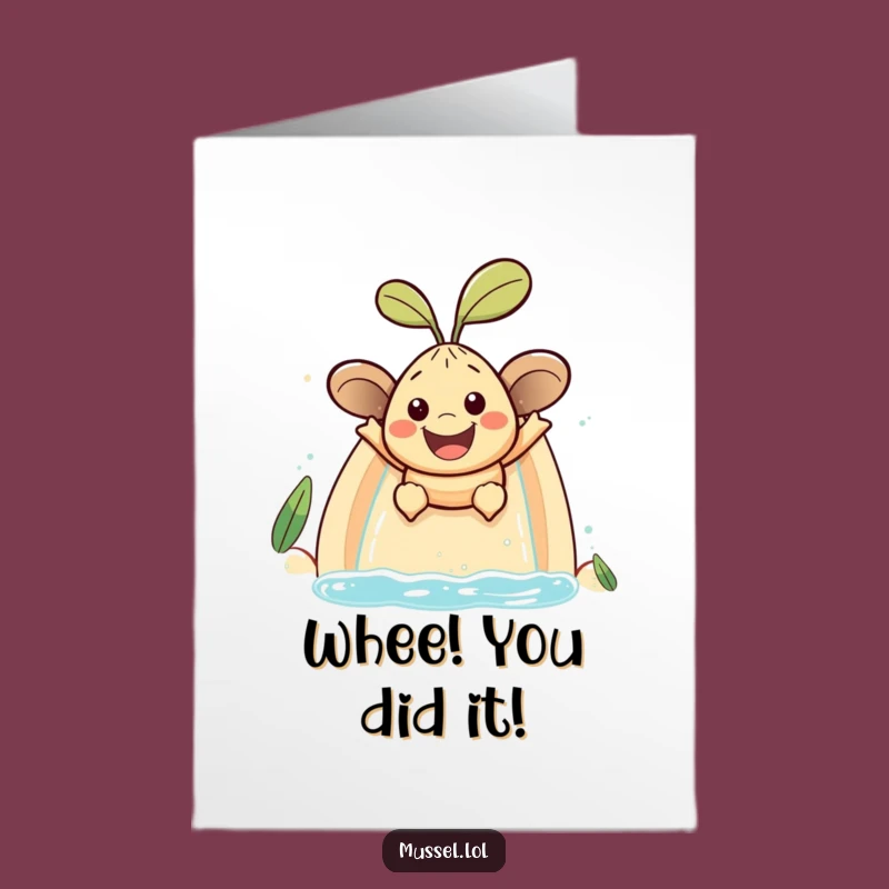 Water Slide Free Printable Congrats Card: Mussel Fun Downloadable Gift