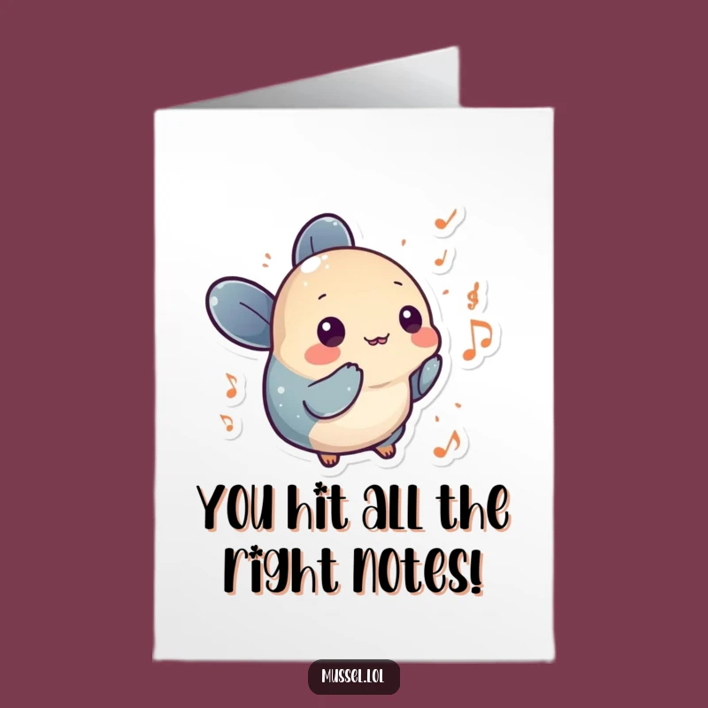 Free Printable Funny Congrats Card: Musical Mussel, Melodious Downloadable!