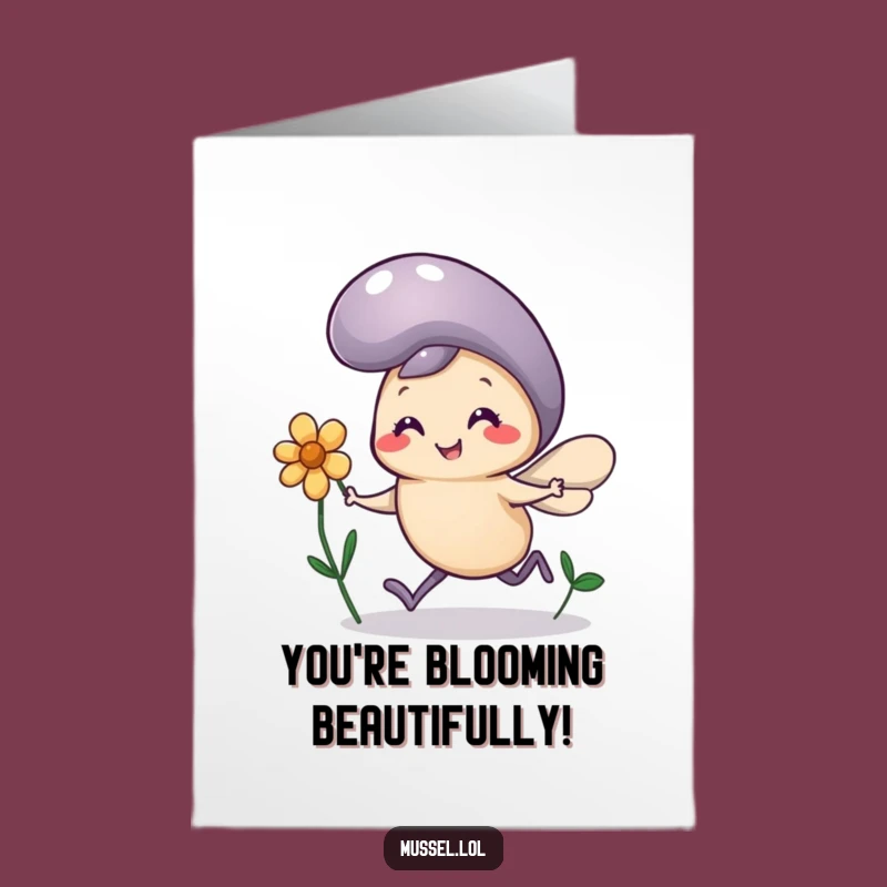 Free Printable Congrats Card: Happy Mussel Runner for Cheerful Downloadable Gift