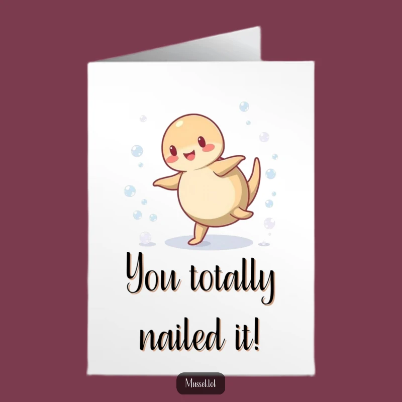 Free Printable Congratulations Card: Cartwheeling Mussel, Fun Downloadable Gift