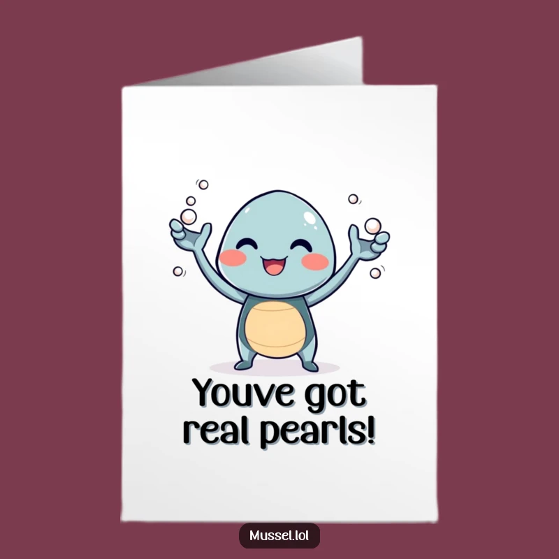 Free Printable Congrats Card: Juggling Mussel Funny Achievement Downloadable