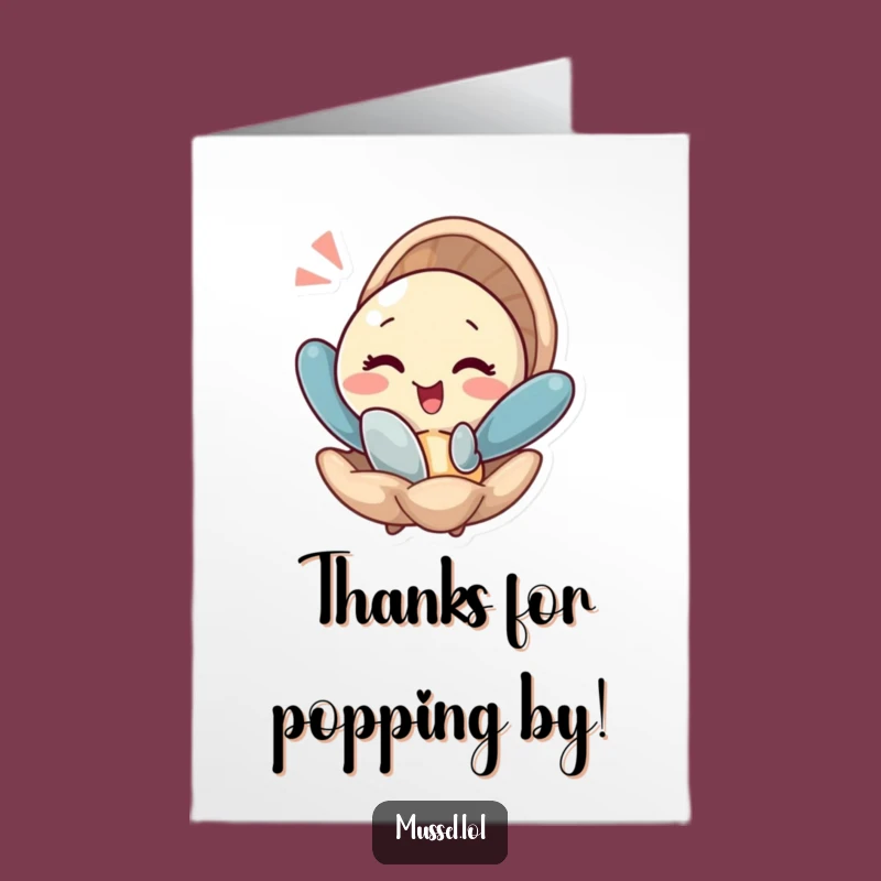 Free Printable Thank You Card: Charming Mussel Thanks, Funny Downloadable Gesture