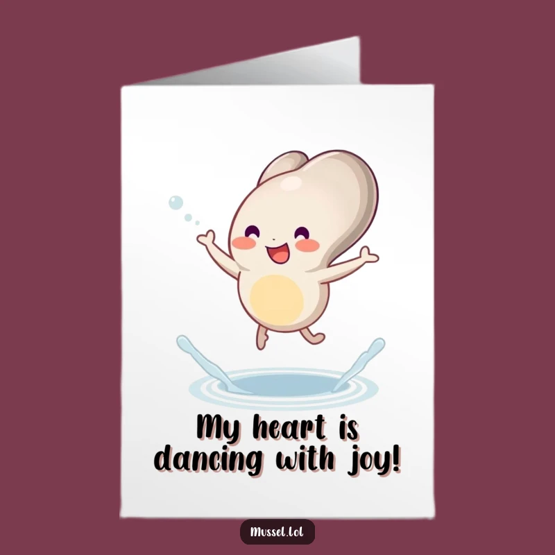 Free Printable Thank You Card: Dancing Mussel Splash, Downloadable Gratitude with a Fun Flair