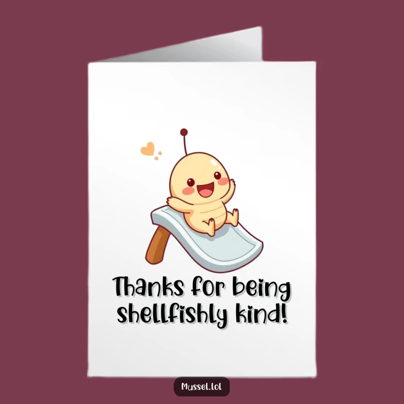 Free Printable Thank You Card: Funny Mussel Slider Downloadable for Grateful Smiles