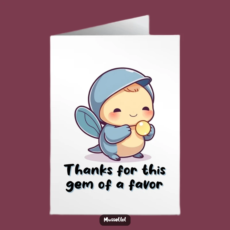 Free Printable Thank You Card: Pearl Mussel's thanks! A valued, funny downloadable gift of appreciation.