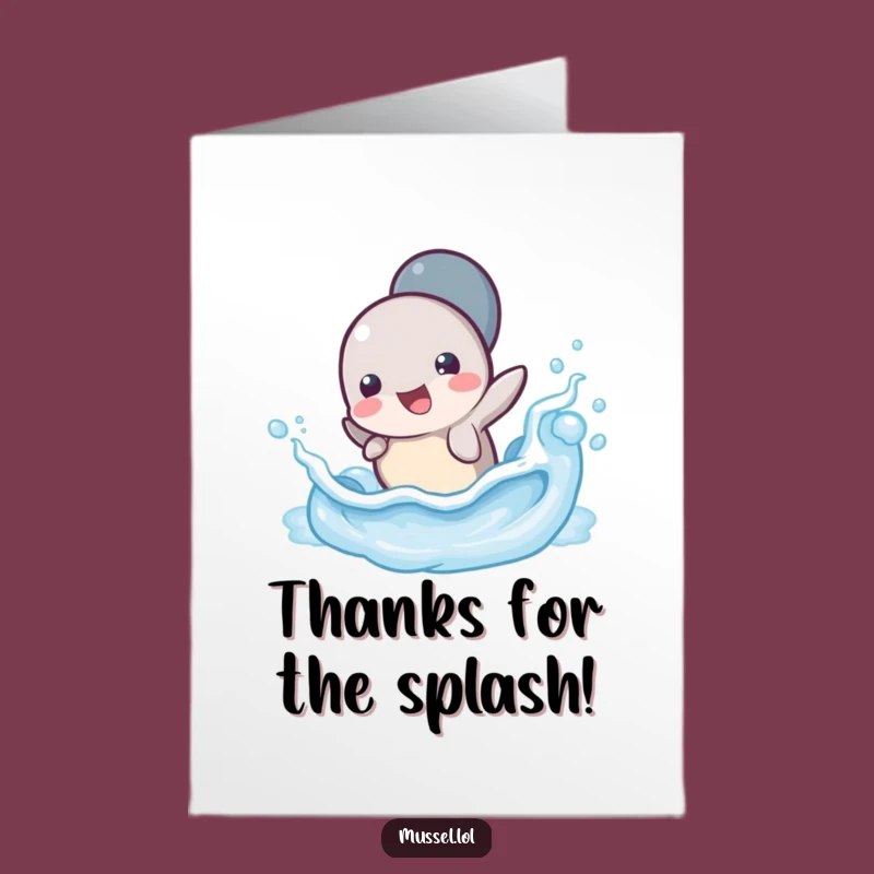 Free Printable Thank You Card: Thankful Mussel Splashing With Joy