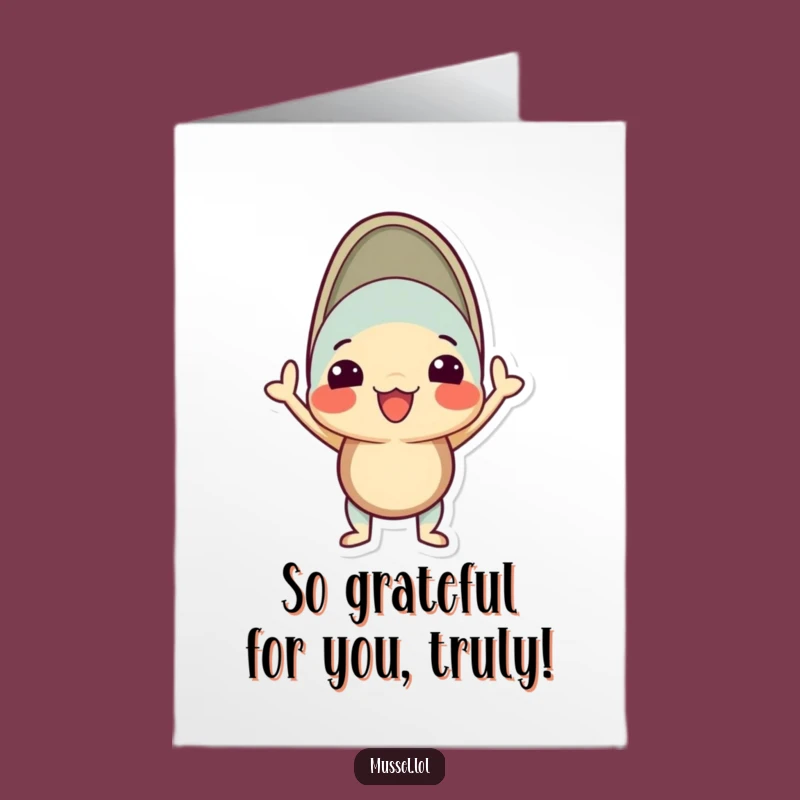 Free Printable Thank You Card: Proud Mussel Pose, Downloadable Gratitude with Flair