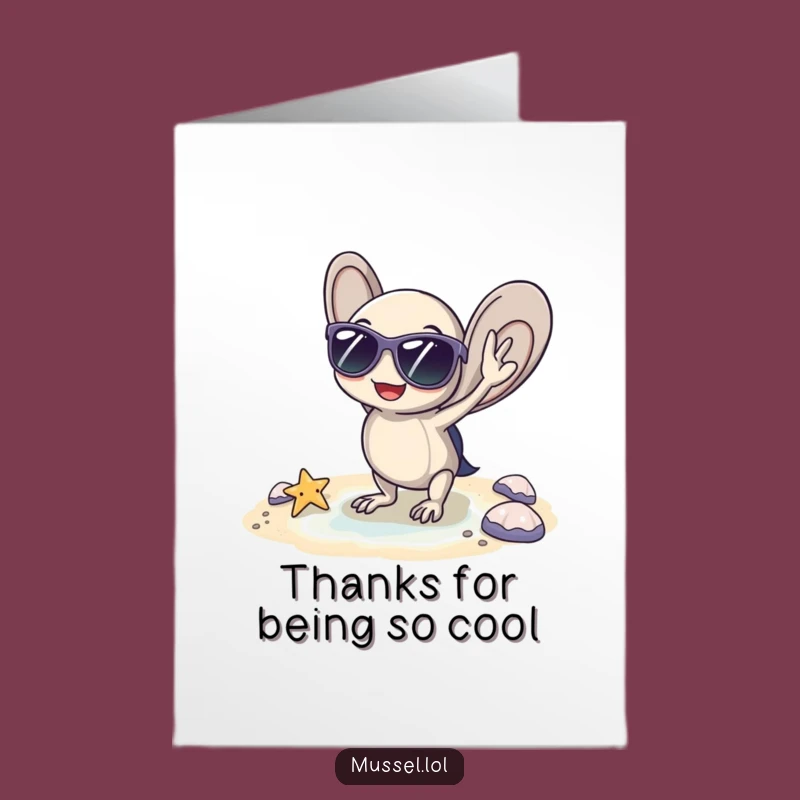 Free Printable Cool Mussel Thank You Card - Beachy Gratitude