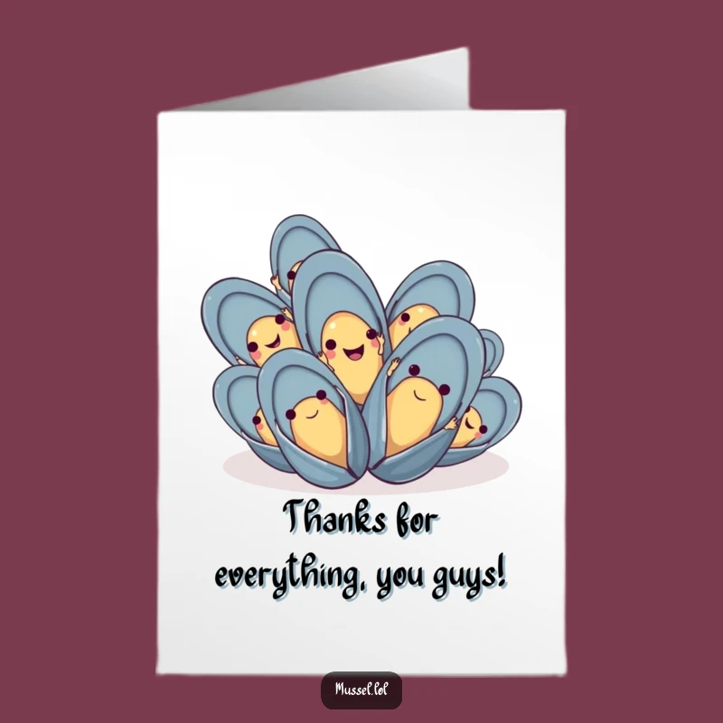 Free Printable Thank You Card: Waving Mussels, Downloadable Gratitude with a Fun Twist