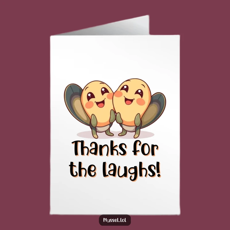 Free Printable Thank You Card: Giggling Mussels, Downloadable Gratitude with a Side of Fun