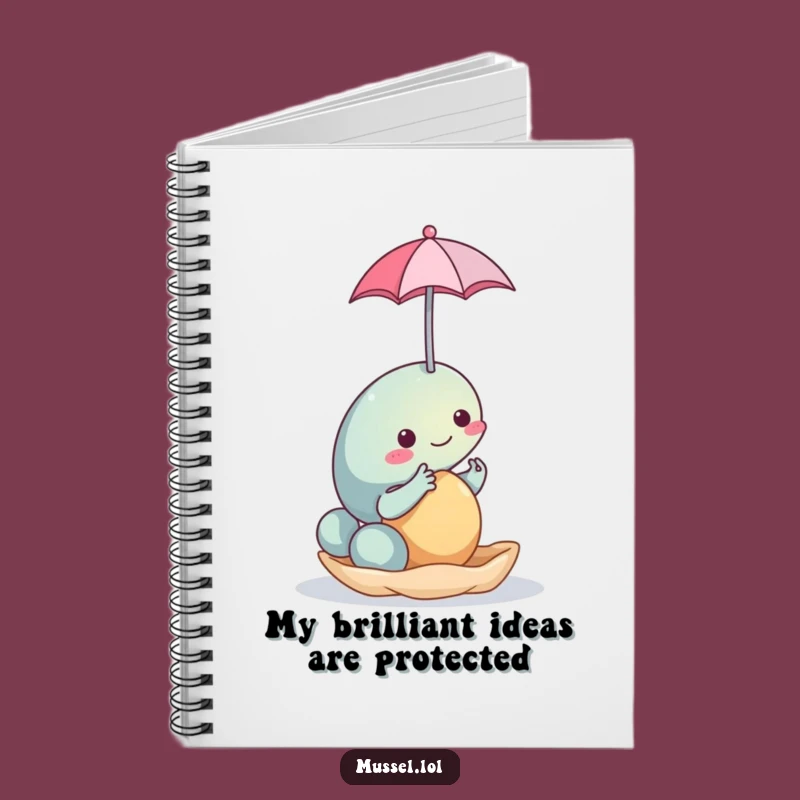 Funny Mussel Umbrella Notebook - Jot Down Ideas with Humorous Flair