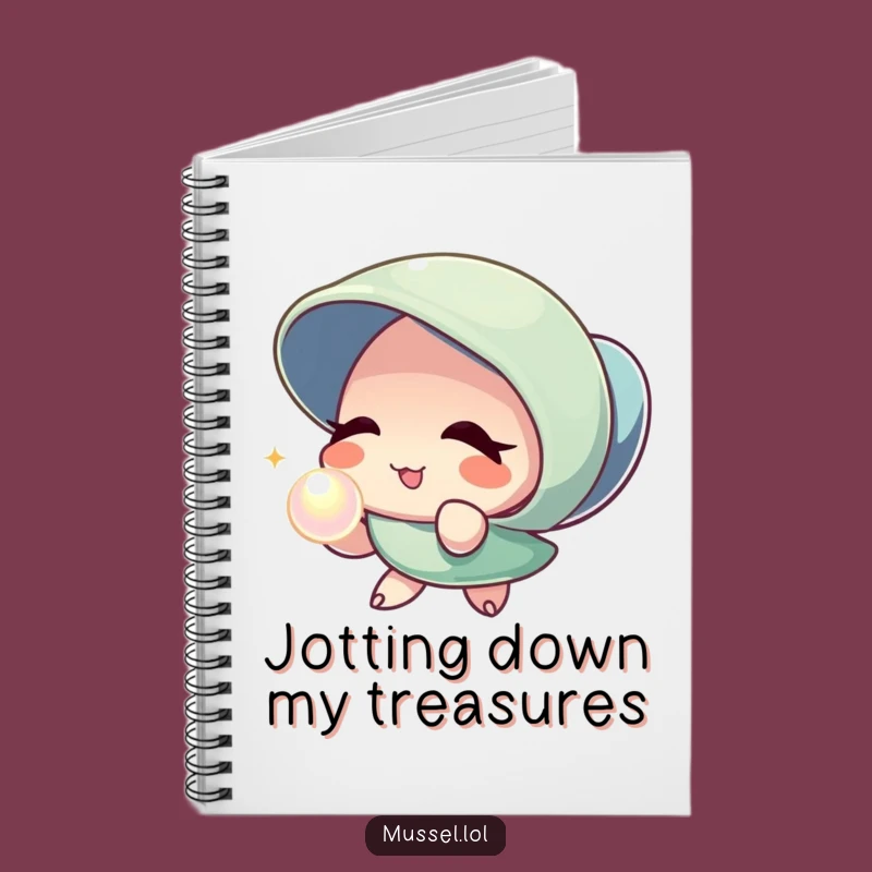 Funny Mussel Pearl Wink Notebook - Journal Your Thoughts with Wit