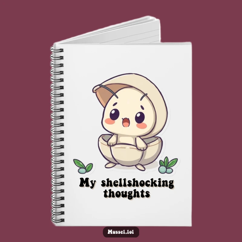 Funny Surprised Mussel Peeking Notebook - Jot Down Your Shocking Thoughts!