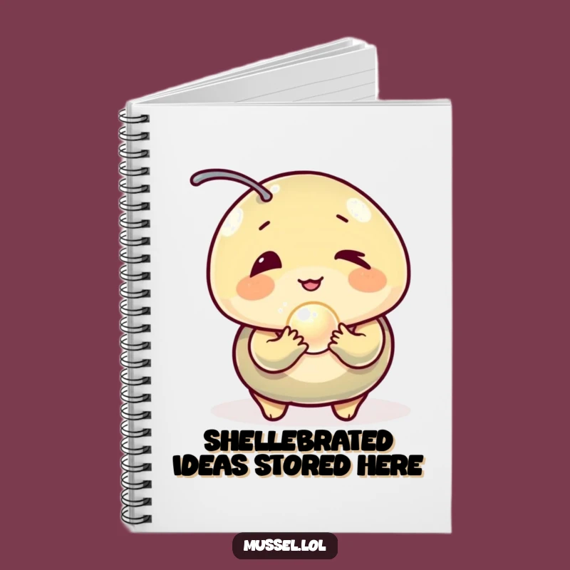 Funny Winking Mussel Pearl Notebook - Jot Down Ideas with Humor