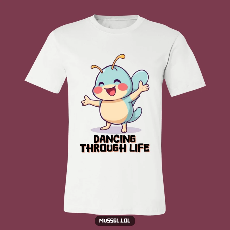 Funny Shimmy Mussel T-Shirt: Cheerful Dancer, Joyful Moves, Humorous Tee