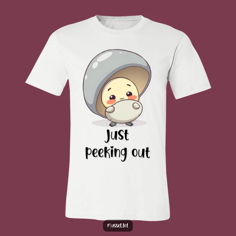 Funny Shy Mussel T-Shirt: Hide and Seek Humor