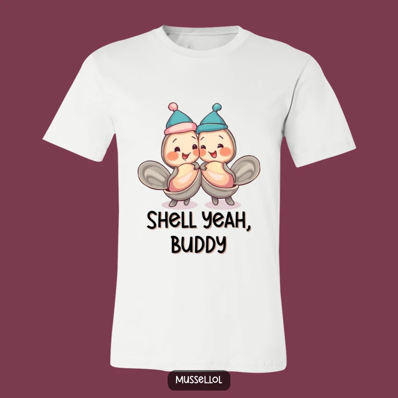 Funny Mussel Pals T-Shirt: Jaunty Caps and Shell Bumps Humor Tee