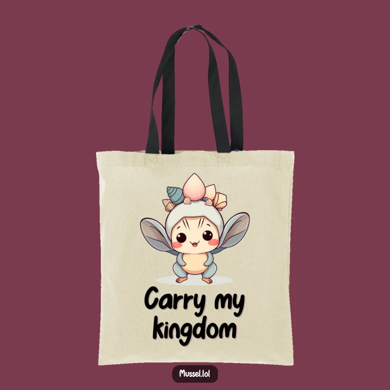 Funny Kawaii Mussel Crown Tote Bag A Hilarious Accessory for Queens