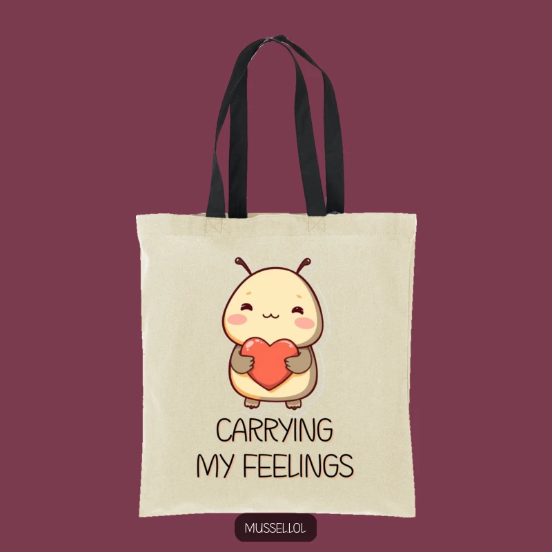 Funny Shy Mussel Heart Tote Bag - Carry Your Love with You!