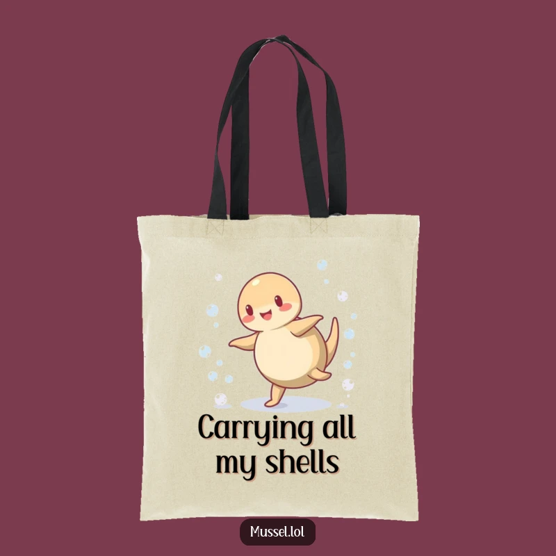 Funny Mussel Cartwheel Tote Bag: Carry Your Essentials with Aquatic Humor Gift