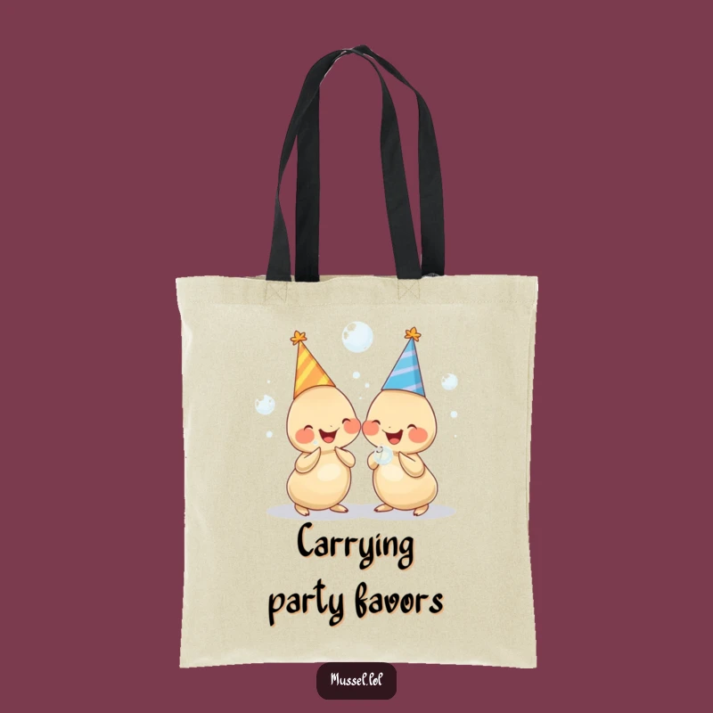 Funny Mussel Party Tote Bag - Carry Fun & Bubbles!