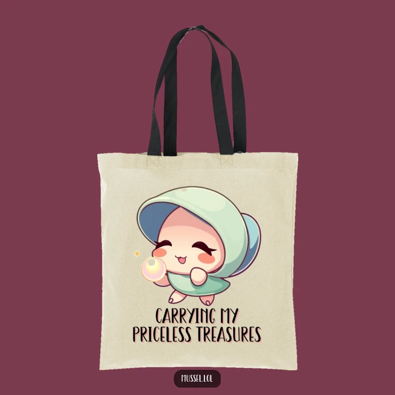 Funny Mussel Pearl Wink Tote Bag - Chic and Hilarious Gift Bag