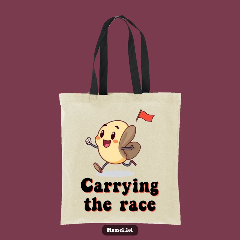 Funny Running Mussel Tote Bag: Carry Your Enthusiasm Hilariously