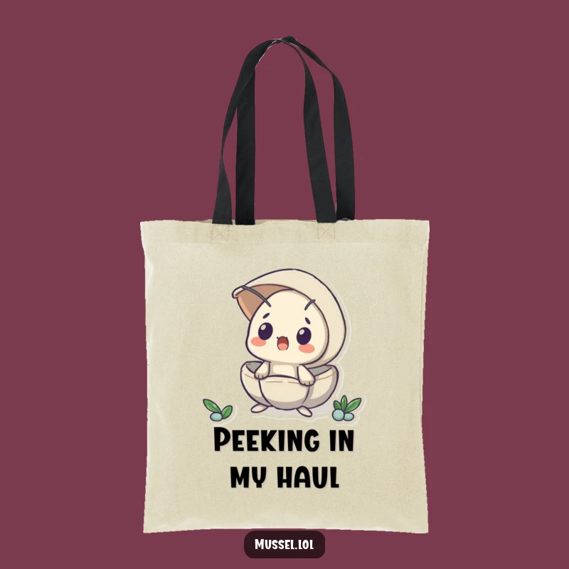 Funny Surprised Mussel Peeking Tote Bag - Carry Your Surprise Everywhere!