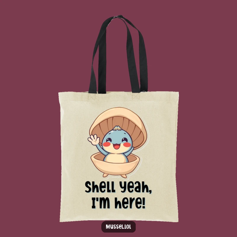 Funny Smiling Mussel Tote Bag: Carry Happiness Everywhere You Go!